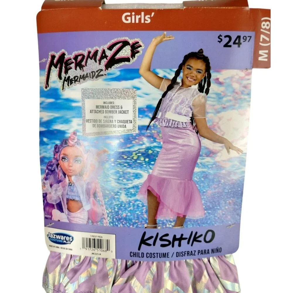 Mermaze Mermaidz Girls M (7/8) KISHIKO Mermaid Dress and Bomber Jacket Costume